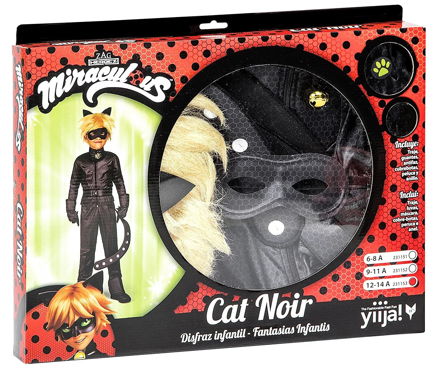 Disfraz de Cat Noir para Niño con Accesorios LadyBug y CatNoir Viving